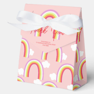 Regenbogen mit Cloud Thank You Pink Geschenkschachtel