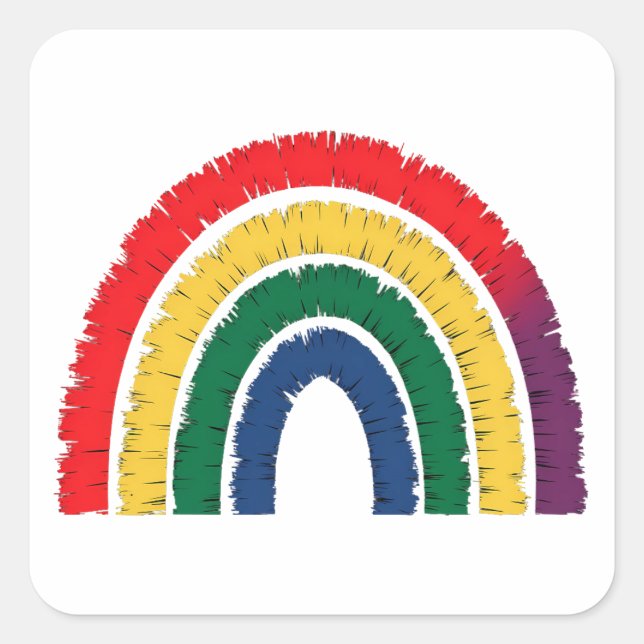 Regenbogen mit geflecktem Stolz Quadratischer Aufkleber (Vorderseite)