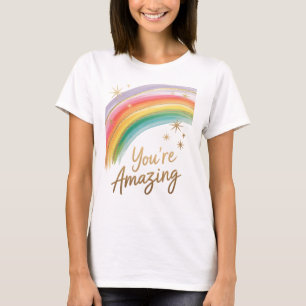 Regenbogen mit goldenem Glitter und "Du bist großa T-Shirt