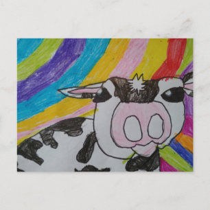 Regenbogen mit Holstein-Kuh Postkarte