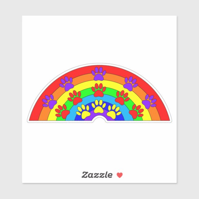 Regenbogen mit Hundeschraube Aufkleber (Blatt)