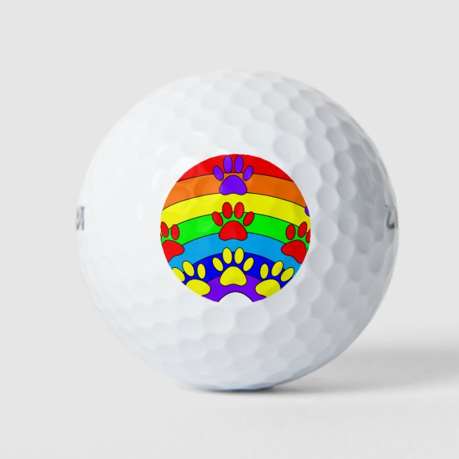 Regenbogen mit Hundeschraube Golfball (Vorderseite)