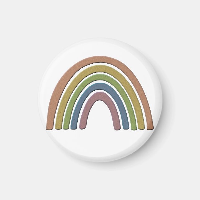 Regenbogen mit Imitaten Rustikale Papiertextur Magnet (Vorne)