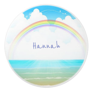 Regenbogen" mit Name Keramikknauf