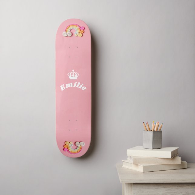Regenbogen mit Relief Skateboard (Wandkunst)