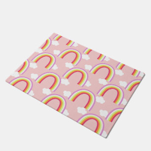 Regenbogen mit rosa Wolke Fußmatte