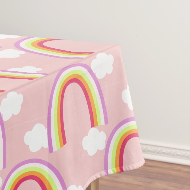 Regenbogen mit rosa Wolke Tischdecke (Beispiel)