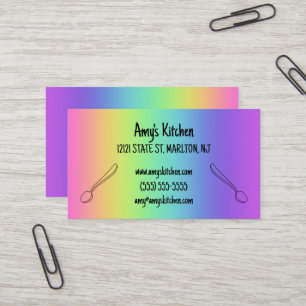 Regenbogen mit Spoons Visitenkarten Visitenkarte