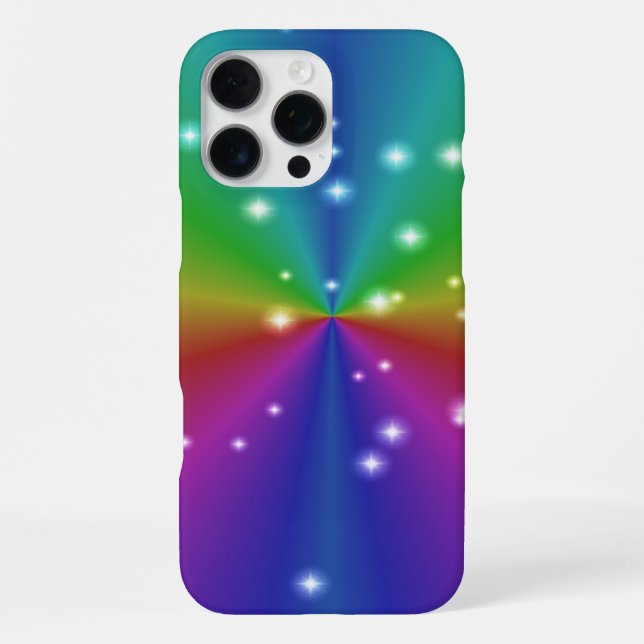 Regenbogen mit Sternen iPhone 16 Pro Max Hülle (Rückseite)