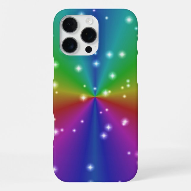 Regenbogen mit Sternen iPhone 16 Pro Max Hülle (Rückseite)
