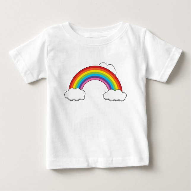 Regenbogen mit weißen Wolken Baby T-shirt (Vorderseite)