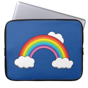 Regenbogen mit weißen Wolken Laptopschutzhülle