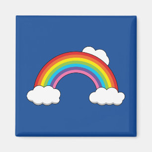 Regenbogen mit weißen Wolken Magnet