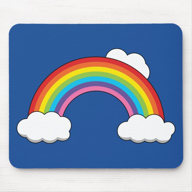 Regenbogen mit weißen Wolken Mousepad (Vorne)