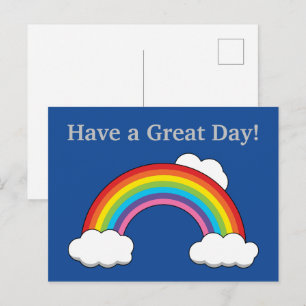 Regenbogen mit weißen Wolken   Personalisieren Feiertagspostkarte