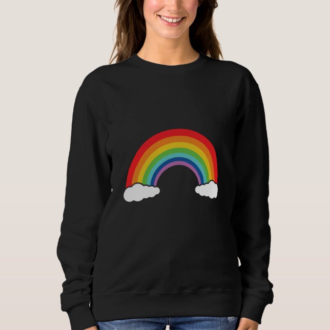 Regenbogen mit Wolken Sweatshirt (Vorderseite)
