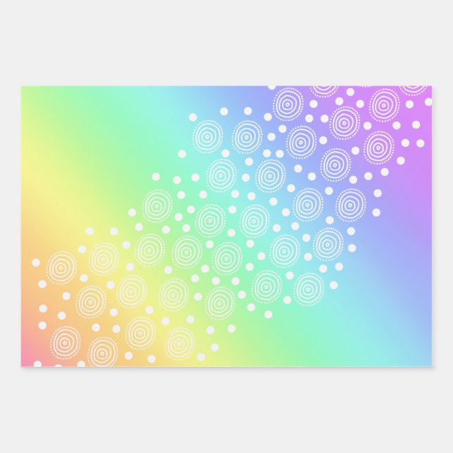 Regenbogen mit Wrapping Paper Geschenkpapier Set (Vorderseite)