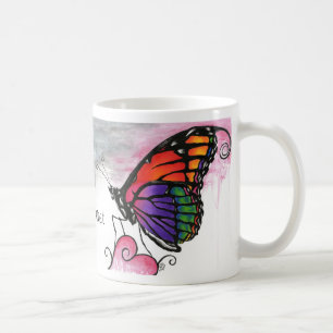 Regenbogen-Monarchfalter Original-Fantasy-Kunst Kaffeetasse
