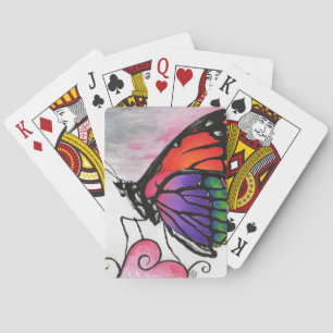 Regenbogen-Monarchfalter Original-Fantasy-Kunst Spielkarten