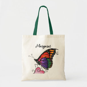 Regenbogen-Monarchfalter Original-Fantasy-Kunst Tragetasche