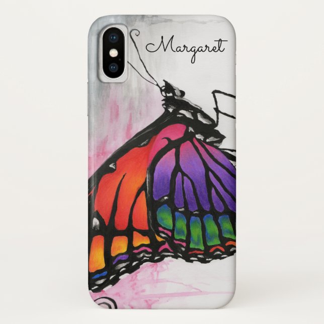 Regenbogen-Monarchfalter-ursprüngliche Case-Mate iPhone Hülle (Rückseite)