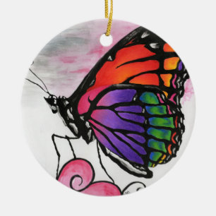 Regenbogen-Monarchfalter-ursprüngliche Keramikornament