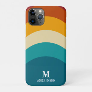 Regenbogen-Monogramm Benutzerdefinierter Name Retr Case-Mate iPhone Hülle