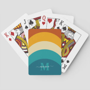 Regenbogen-Monogramm Benutzerdefinierter Name Retr Spielkarten