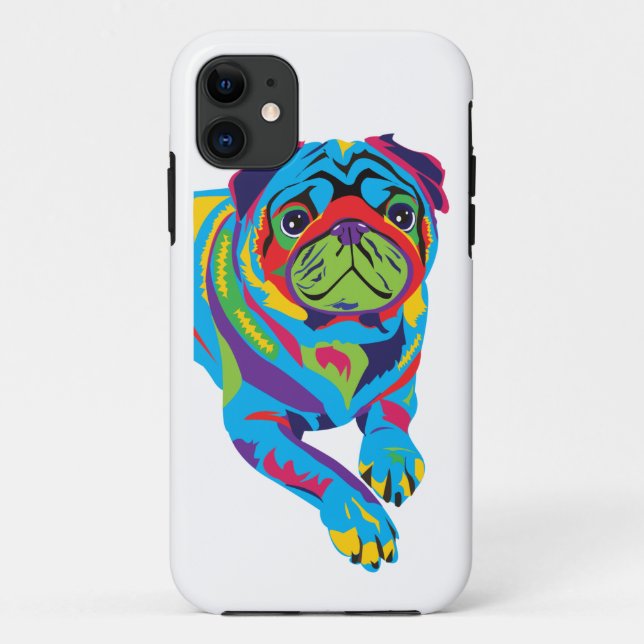 Regenbogen-Mops Case-Mate iPhone Hülle (Rückseite)