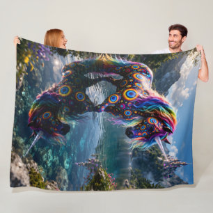 Regenbogen-Mosaik-Auge Einhorn verzauberter Schlos Fleecedecke