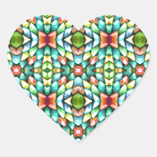 Regenbogen-Mosaik-Fliesen-Steine Herz-Aufkleber