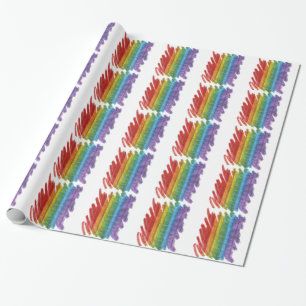 Regenbogen-Mosaik-Gay Pride-Flagge (Malerpinsel) Geschenkpapier