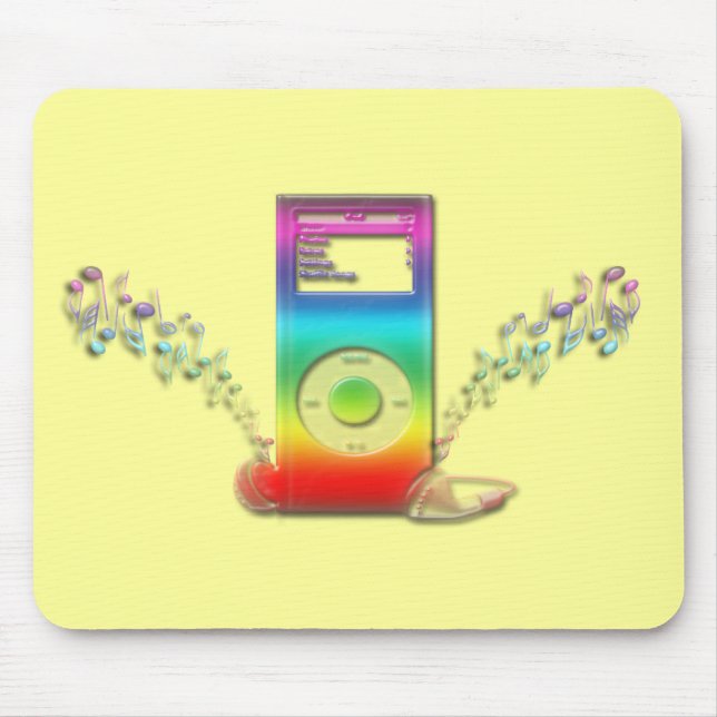Regenbogen-Musik Mousepad (Vorne)