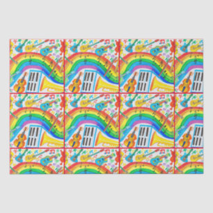 Regenbogen Musikinstrumente Band-Lehrer Decoupage Seidenpapier