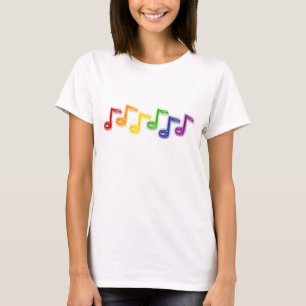 Regenbogen-Musiknoten-Frauen T-Shirt