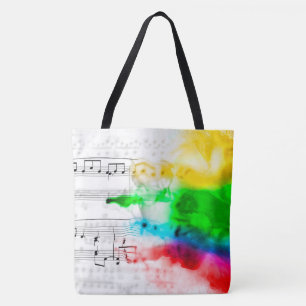 Regenbogen-Musiknoten Tasche