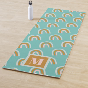 Regenbogen-Muster Monogramm Yogamatte
