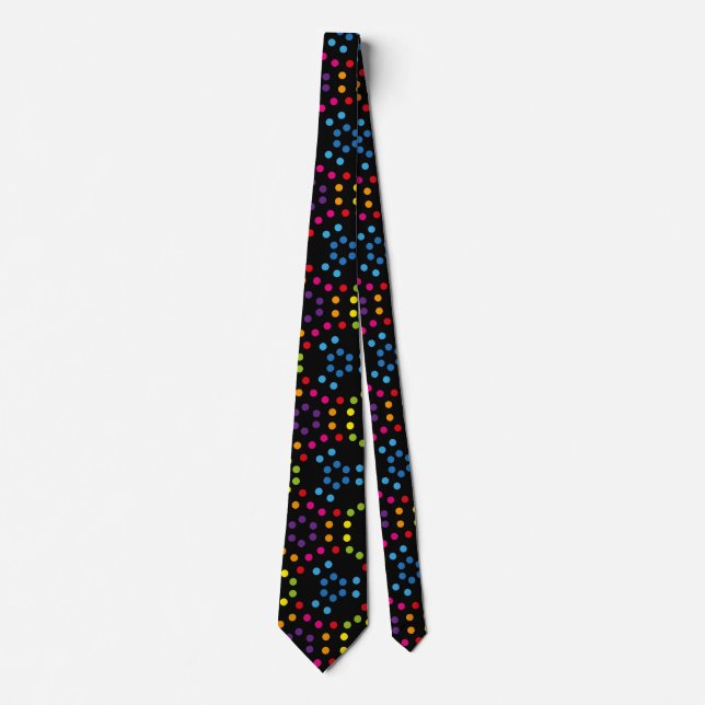 Regenbogen Musterpolka Krawatte (Vorderseite)