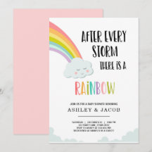 Regenbogen nach einem Loss Girl Baby Dusche Einlad