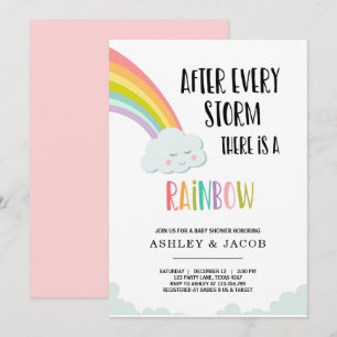 Regenbogen nach einem Loss Girl Baby Dusche Einlad Einladung