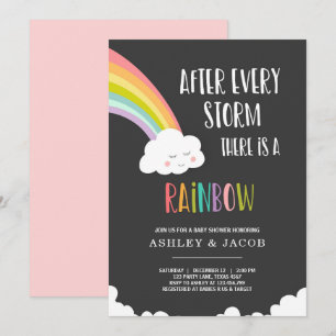 Regenbogen nach einem Loss Girl Baby Dusche Einlad Einladung