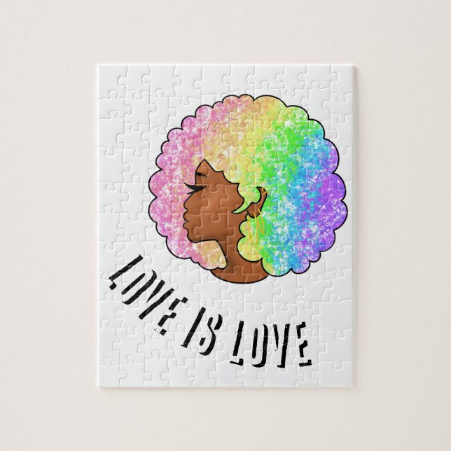 Regenbogen nach LGBTQ Liebe ist Liebe stolz schwar (Vertikal)