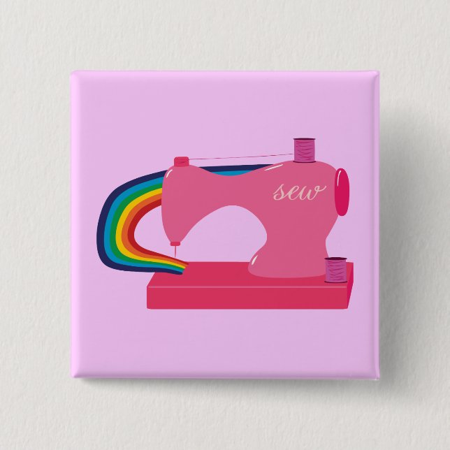 Regenbogen nähen button (Vorderseite)