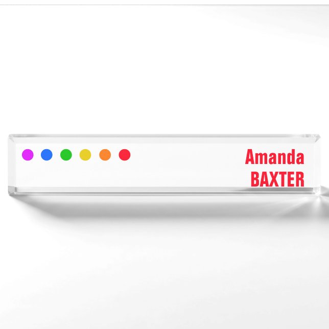 Regenbogen-Name-Tag Namensplakette (Vorderseite)
