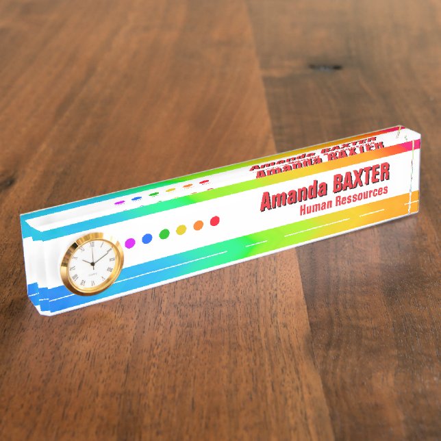 Regenbogen-Name-Tag Namensplakette (Seite)