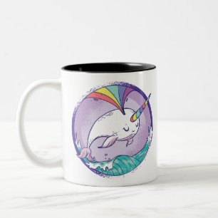 Regenbogen Narwal Zweifarbige Tasse