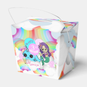 Regenbogen Narwhal, Meerjungfrau-Party Geschenkschachtel