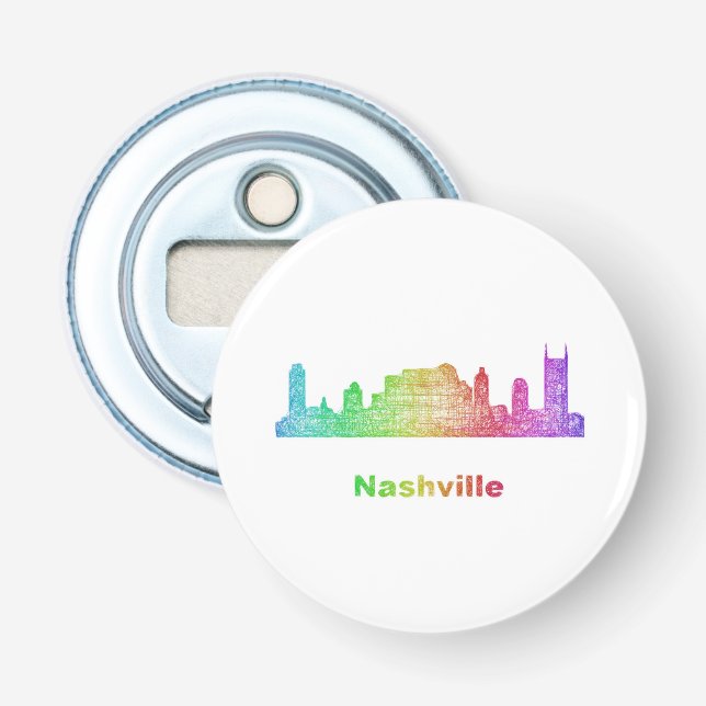 Regenbogen-Nashville-Skyline Flaschenöffner (Vorderseite)