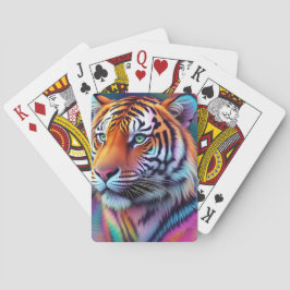 Regenbogen-Neon-Psychedelic-Tiger-Digitalmalerei Spielkarten