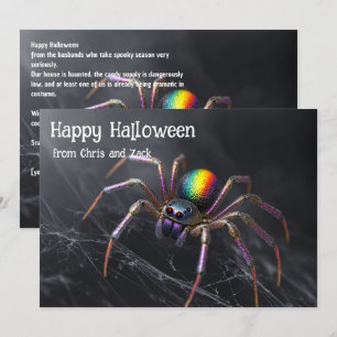 🌈🕷️Regenbogen-Netz-Magie-Halloween-Karte Einladung